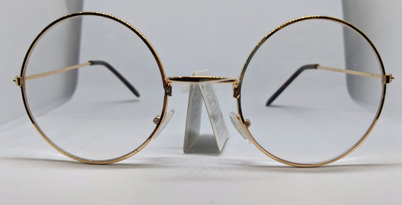 Circular Clear Lens Glasses - Gold - Aion Amor