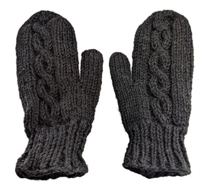 Wool Mitts - Black - Style 1