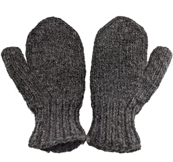 Wool Mitts - Grey - Style 1
